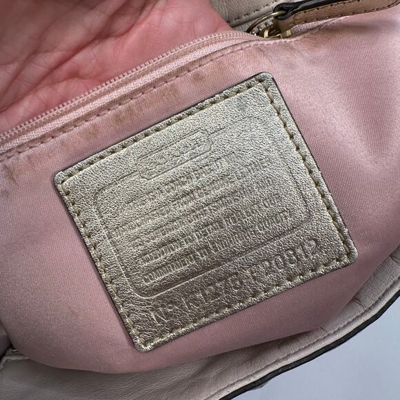 Coach Alexandra Tote Cream Leather with Gold Trim Purse Shoulder Bag Shopper - Picture 11 of 13